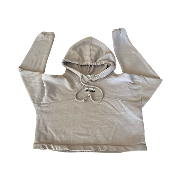 adidas Tops - Adidas Light Gray Hooded Sweatshirt